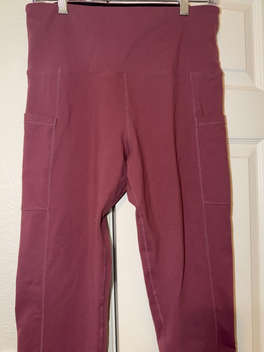 Tuff Athletics High-Waist Mauve Active Leggings with Side Pockets - Picture 2 of 6